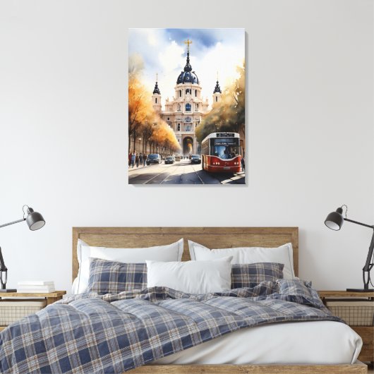 Madrid Aquarellkunst Leinwanddruck (Insitu (Schlafzimmer))