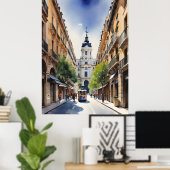 Madrid Aquarellkunst Poster (Heimbüro)
