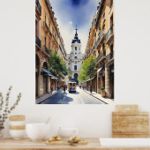 Madrid Aquarellkunst Poster (Küche)