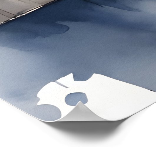 Madrid Aquarellkunst Poster (Ecke)