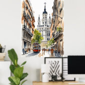 Madrid Aquarellkunst Poster (Heimbüro)