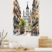 Madrid Aquarellkunst Poster (Küche)