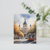 Madrid Aquarellkunst Postkarte (Stehend Vorderseite)