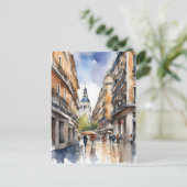 Madrid Aquarellkunst Postkarte (Stehend Vorderseite)