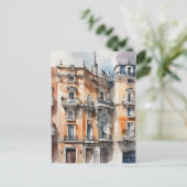Madrid Aquarellkunst Postkarte (Stehend Vorderseite)