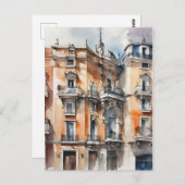 Madrid Aquarellkunst Postkarte (Vorne/Hinten)