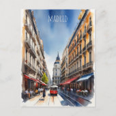 Madrid Aquarellkunst Postkarte (Vorderseite)
