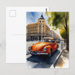 Madrid Aquarellkunst Postkarte