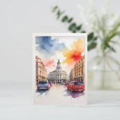 Madrid Aquarellkunst Postkarte (Stehend Vorderseite)