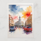 Madrid Aquarellkunst Postkarte (Vorderseite)