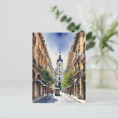 Madrid Aquarellkunst Postkarte (Stehend Vorderseite)