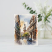 Madrid Aquarellkunst Postkarte (Stehend Vorderseite)
