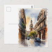 Madrid Aquarellkunst Postkarte (Vorne/Hinten)