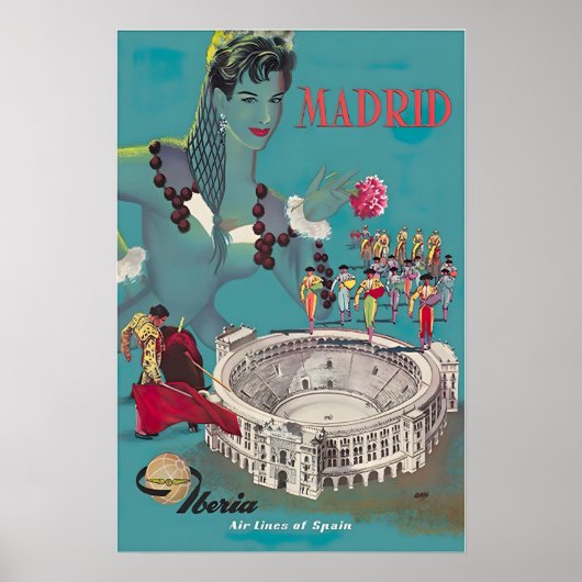 Madrid Art Spain Print Spanish Painting Iberia Tra Poster (Vorne)