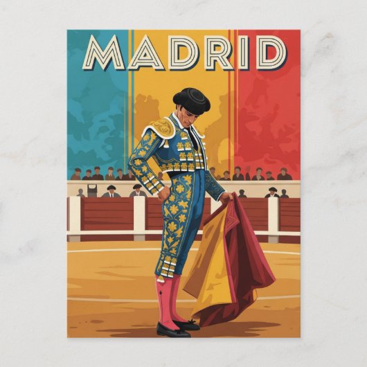 Madrid Bullfighter Spanien Reisen Postkarte (Vorderseite)