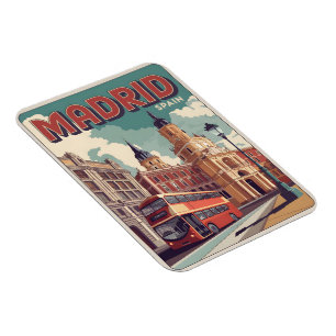 Madrid Bus Spanien Vintage Reisemitbringsel, Gesch Magnet
