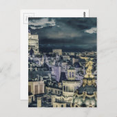 Madrid City Night Scene Aerial View Postkarte (Vorne/Hinten)
