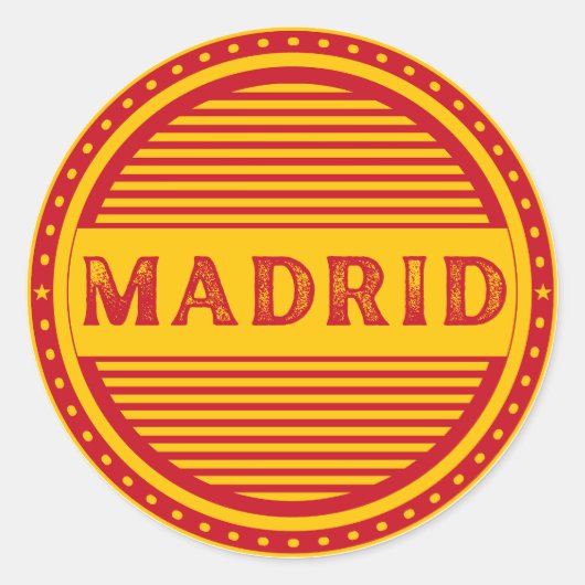 Madrid City Pride Emblem – Spanische Identität Runder Aufkleber (Vorderseite)