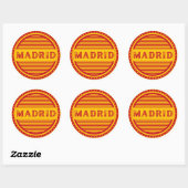 Madrid City Pride Emblem – Spanische Identität Runder Aufkleber (Blatt)