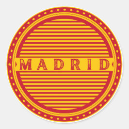 Madrid City Pride Emblem – Spanish Identity Runder Aufkleber