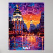 Madrid City Skyline Poster - Ikonische spanische K (Vorne)