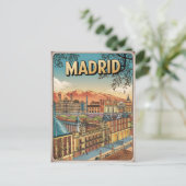Madrid City spain Vintage Reise Souvenirs, Geschen Postkarte (Stehend Vorderseite)