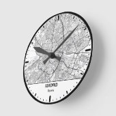 Madrid Clock City Line Art Runde Wanduhr (Winkel)