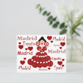 Madrid España muñeca flamenca Postkarte (Stehend Vorderseite)