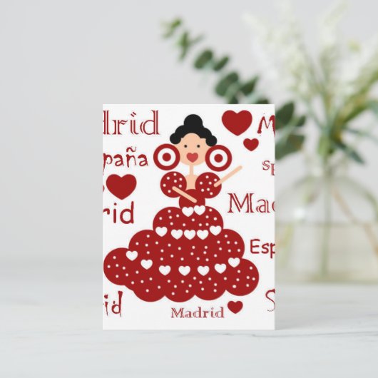 Madrid España muñeca flamenca Postkarte (Stehend Vorderseite)