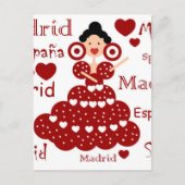 Madrid España muñeca flamenca Postkarte (Vorderseite)