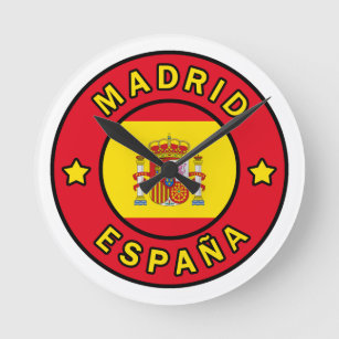 Madrid España Runde Wanduhr