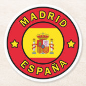 Madrid España Runder Pappuntersetzer (Vorderseite)