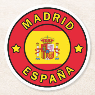 Madrid España Runder Pappuntersetzer
