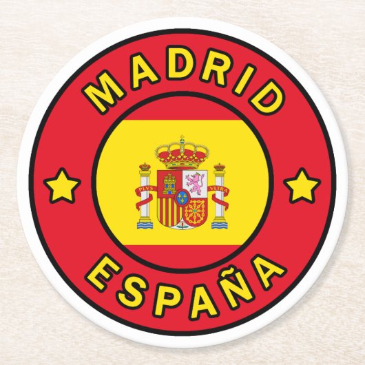 Madrid España Runder Pappuntersetzer (Vorderseite)