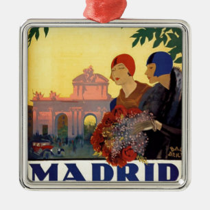 Madrid Frühlingsaison - Vintage-Kunstplakat Silbernes Ornament