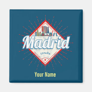 Madrid Hauptstadt Spanien Retro-Silhouette Vintage Magnet