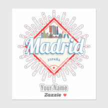 Madrid Hauptstadt Spanien Retro Skyline Vintag