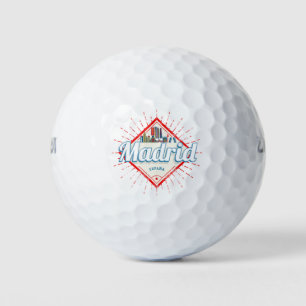 Madrid Hauptstadt Spanien Retro Skyline Vintag Golfball
