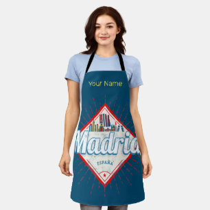 Madrid Hauptstadt Spanien Retro Skyline Vintag Schürze