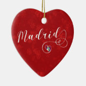 Madrid Herz, Weihnachtsbaum Ornament, Spanien Keramikornament (Rechts)