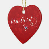 Madrid Herz, Weihnachtsbaum Ornament, Spanien Keramikornament (Links)
