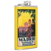 Madrid im Frühjahr-Reise-fördernden Plakat Flachmann (Rechts)