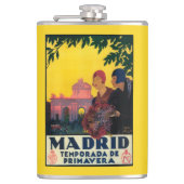 Madrid im Frühjahr-Reise-fördernden Plakat Flachmann (Vorderseite)