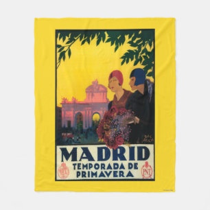 Madrid im Frühjahr-Reise-fördernden Plakat Fleecedecke