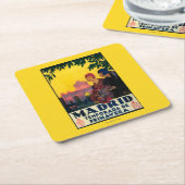 Madrid im Frühjahr-Reise-fördernden Plakat Rechteckiger Pappuntersetzer (angewinkelt)