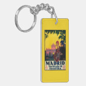 Madrid im Frühjahr-Reise-fördernden Plakat Schlüsselanhänger (Vorderseite links)