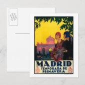 Madrid im Frühling Reise-Werbeplakat Postkarte (Vorne/Hinten)
