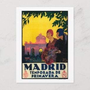 Madrid im Frühling Reise-Werbeplakat Postkarte