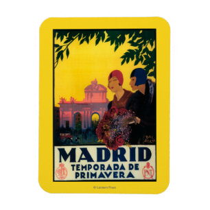 Madrid im Frühling Reisewerbeposter Magnet