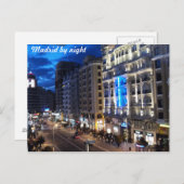 Madrid in der Nacht Postkarte (Vorne/Hinten)